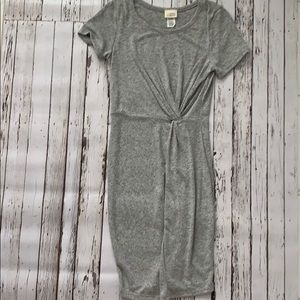 Short Sleeve Knot Wrap Dress